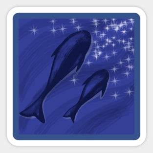 Whale and star Sticker